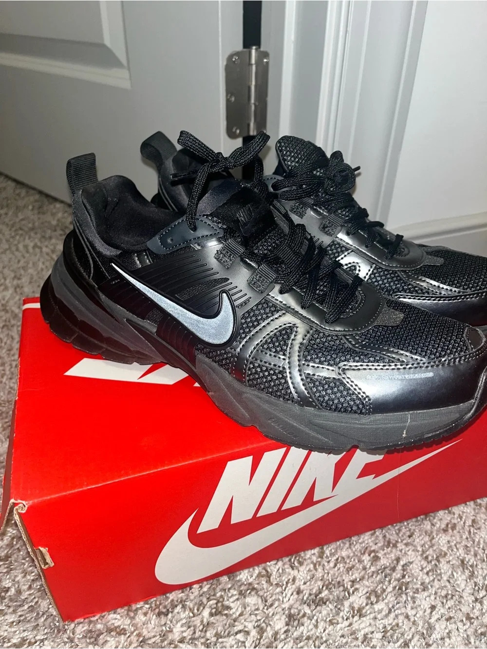 Nike V2k RUN Black Women’s Athletic Running Sneakers - Picture 3 of 5